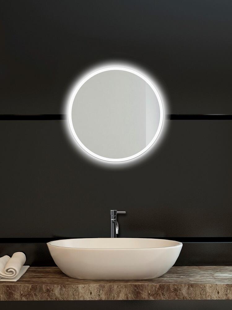 Zrcadlo kruh kulaté ⌀ 50 cm LED podsvícení okraj MOONLIGHT RONDE